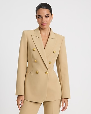 Double Breasted Long Slim Blazer Signature Stretch