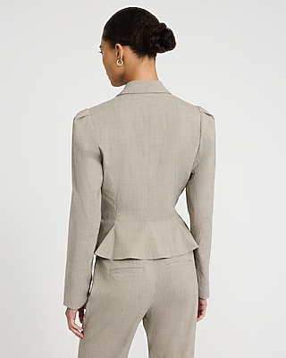 Mini Houndstooth Three Button Peplum Jacket