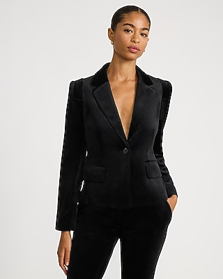 Velvet One Button Blazer