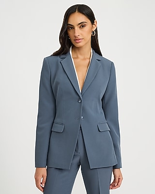 Fitted Two Button Cutaway Blazer in Signature Stretch