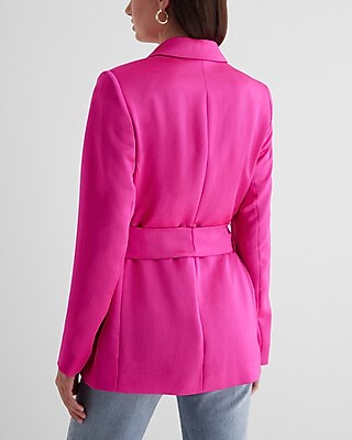 Satin Tie Waist Blazer