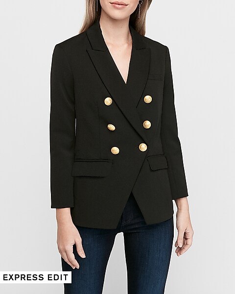 Double Breasted Button Front Blazer
