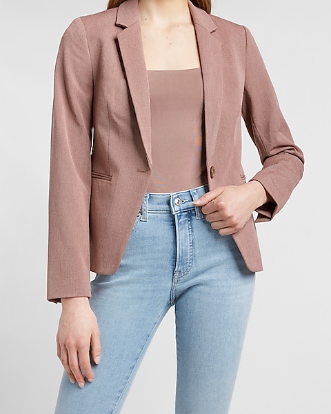 Textured Notch Collar One Button Blazer | Express Textured Notch Collar One Button Blazer | Express