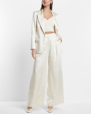 Satin One Button Blazer