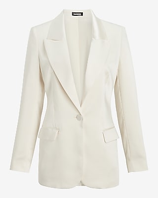 Satin One Button Blazer