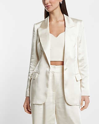 Satin One Button Blazer