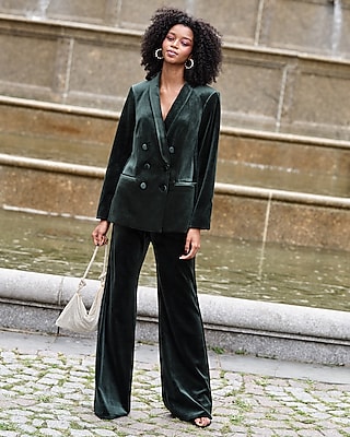 Velvet Blazer Outfit Ladies Green Blazer Women's Green Blazers