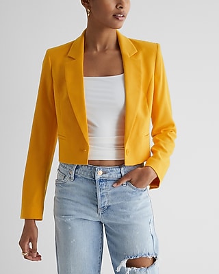 One Button Cropped Blazer