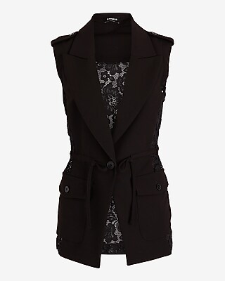 Lace Vest 7806998:pitch Black:m | Express