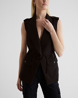 Lace Vest 7806998:pitch Black:m | Express