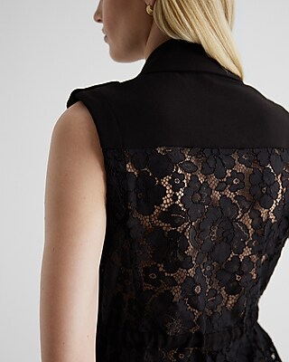 Lace Vest 7806998:pitch Black:m | Express
