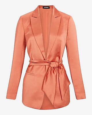 Glenda Satin Side Tie Blazer