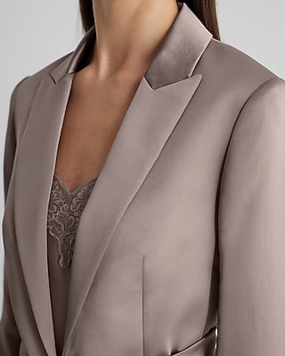 Satin Tie Waist Blazer