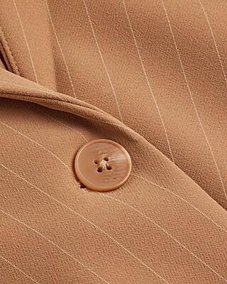 Editor One Button Pinstripe Boyfriend Blazer