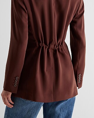 One Button Cinched Boyfriend Blazer | Express