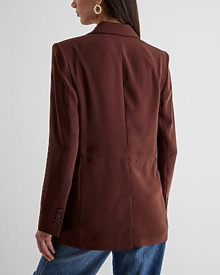 One Button Cinched Boyfriend Blazer | Express