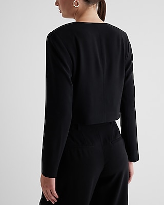 Cropped Novelty Button Jacket