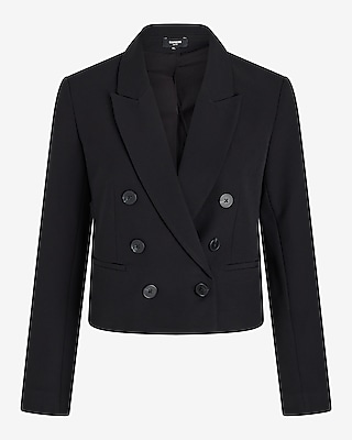 Editor Double Breasted Cropped Blazer