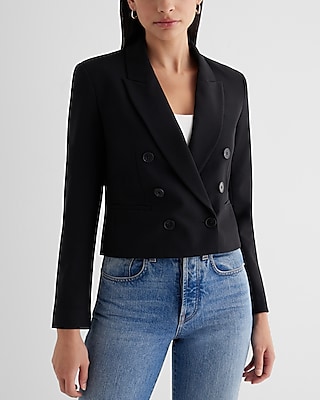 Editor Double Breasted Cropped Blazer