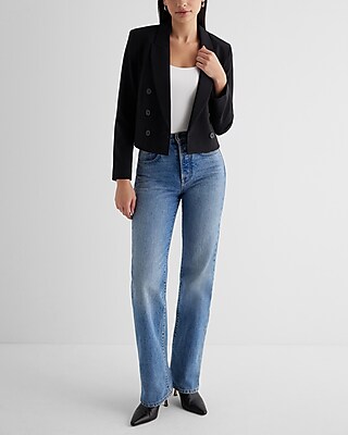 Editor Double Breasted Cropped Blazer