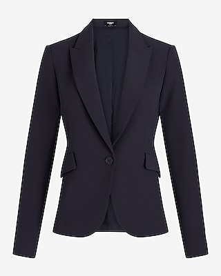 Editor Studio Stretch Twill Fitted One Button Blazer