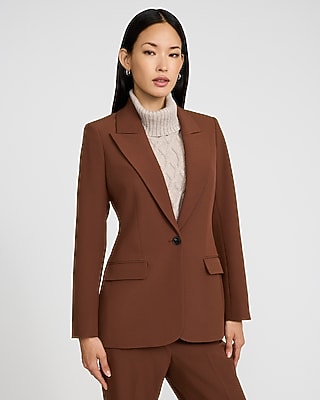 Studio Stretch Twill Long Slim Blazer | Express