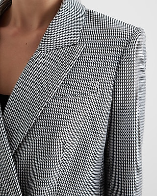 HOUNDSTOOTH BLAZER 7807082:B&W PRINT:XS