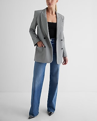 HOUNDSTOOTH BLAZER 7807082:B&W PRINT:XS