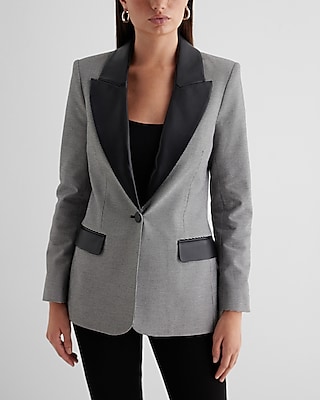 EX PUPPYTOOTH POP LAPEL JACKET 7807097:B&W PRINT:L