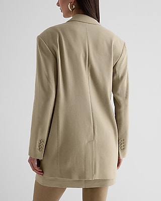 Linen-Blend Oversized Boyfriend Blazer