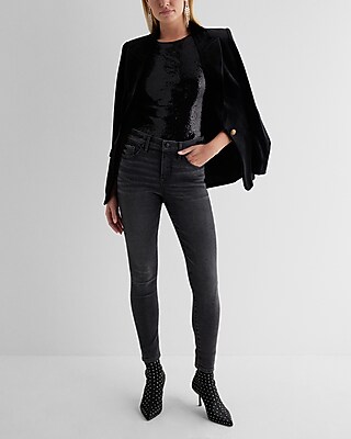 Velvet One Button Blazer