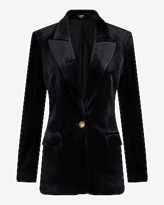 Velvet One Button Blazer