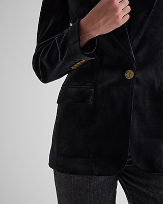 Velvet One Button Blazer