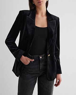 Velvet One Button Blazer