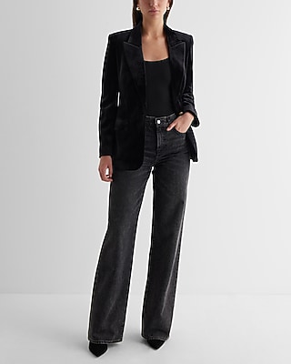 Velvet One Button Blazer