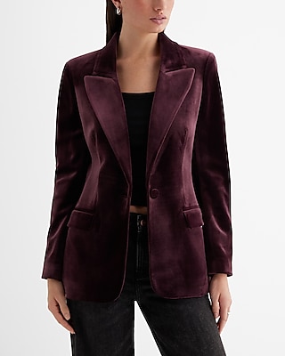 Velvet One Button Blazer
