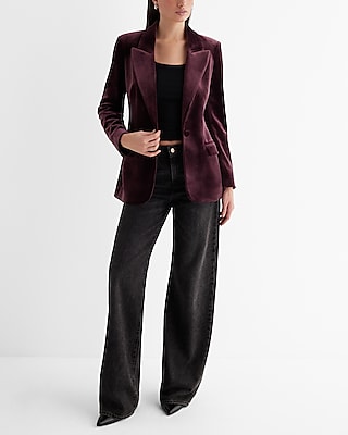 Velvet One Button Blazer