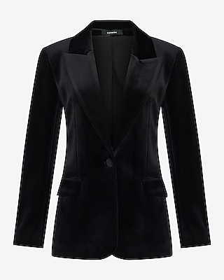 Velvet Long Slim Blazer