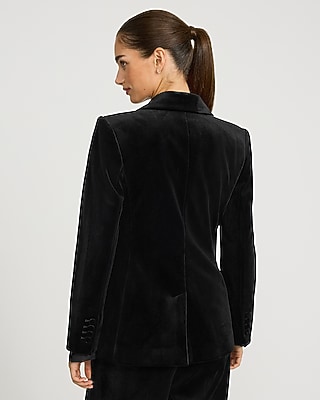 Velvet Long Slim Blazer