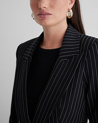 Double Breasted Pinstripe Blazer - image 4