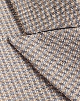 Wool-Blend Houndstooth Double Breasted Blazer