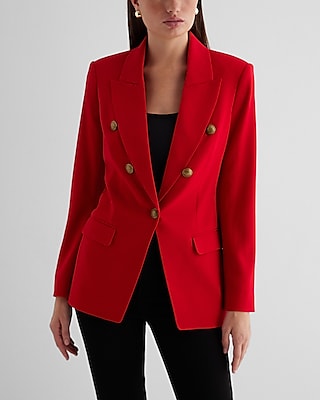 Double Breasted Shoulder Pad Blazer  Blazers for women, Suits for women,  Clothes for women