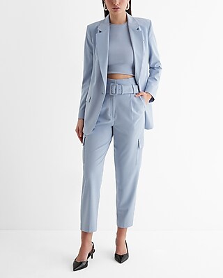 One Button Cinched Boyfriend Blazer