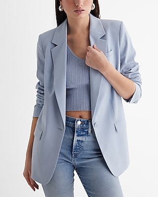 One Button Cinched Boyfriend Blazer