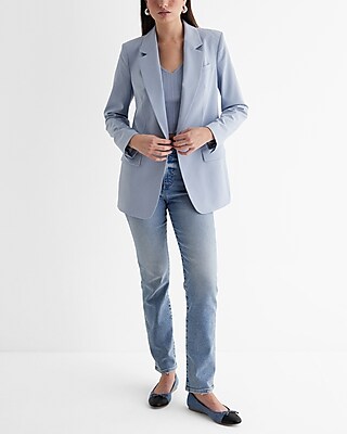 One Button Cinched Boyfriend Blazer