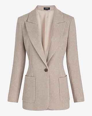 Textured One Button Blazer - image 3