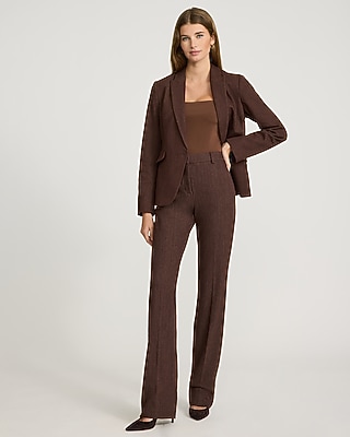 Editor Heathered Stretch Twill Fitted One Button Blazer - image 5
