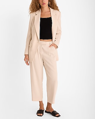 One Button Cinched Boyfriend Blazer