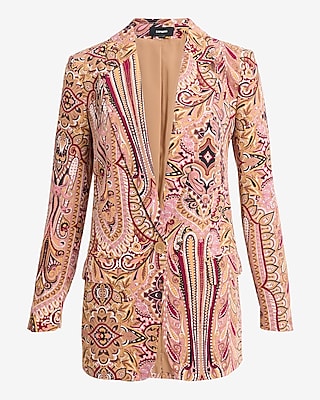 Paisley One Button Boyfriend Blazer