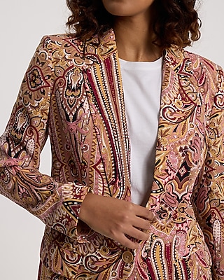 Paisley One Button Boyfriend Blazer